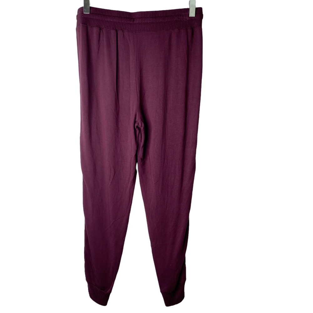 Splendid Collection Joggers Black Cherry Eggplant Velvet Trim XS - Picture 5 of 8